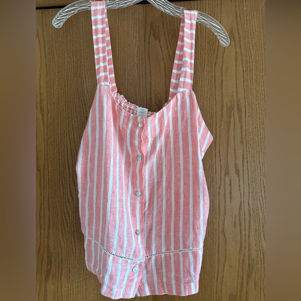 C&C linen striped tank